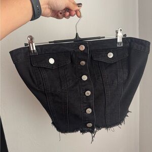 SHEIN Black Denim Tube Top